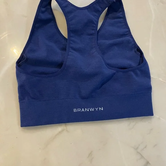 Women's Blue Sports Bra - Picture 3 of 4